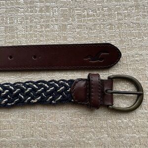 EUC - Hollister Navy and Silver Braided Young Woman’s Belt